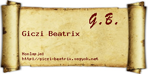 Giczi Beatrix névjegykártya