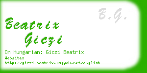 beatrix giczi business card